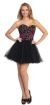 Main image of Strapless Floral Lace Bust Tulle Short Party Prom Dress